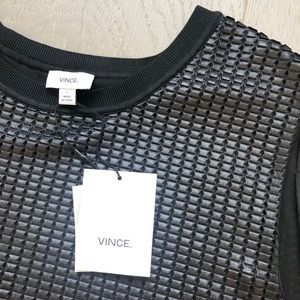 NWT VINCE Large Black Sequin Sleeveless Top